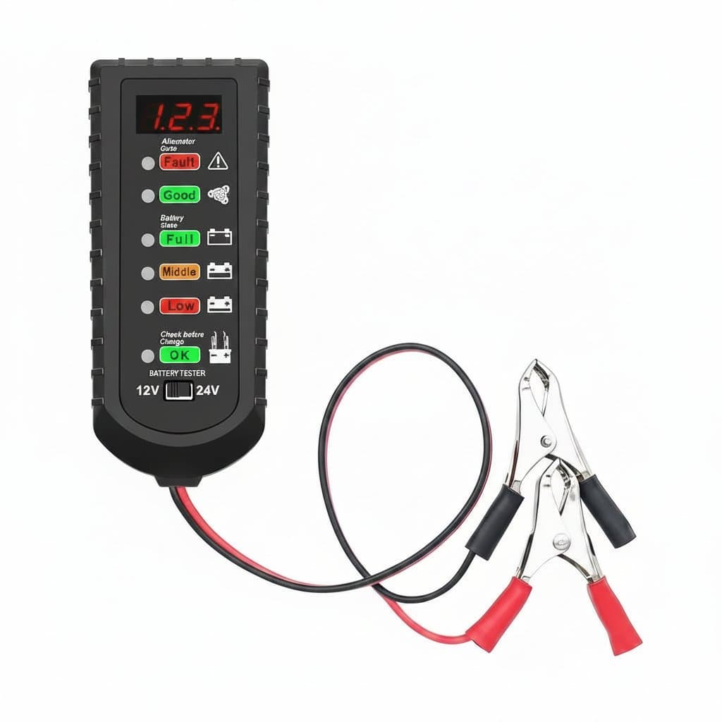12V 24V Car Battery Tester | Auto Voltage Circuit Analyzer | 6 LED Display