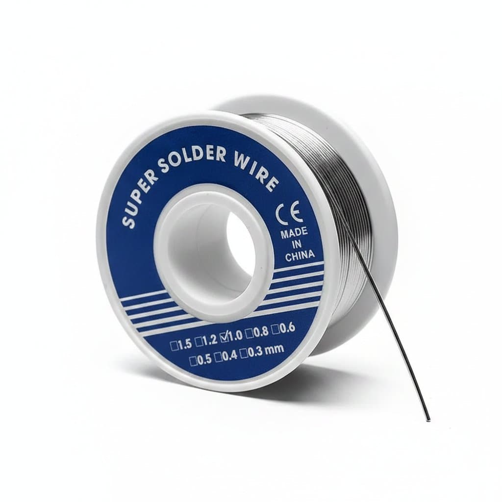 Disposable lighter solder welding wire spool with low melt alloy for stainless steel, copper, iron, and nickel battery poles.