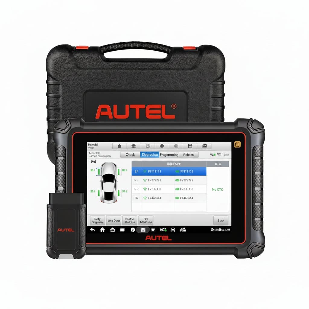 Autel MaxiPRO MP900TS diagnostic scanner with OBD2, TPMS programming, MaxiSYS MS906TS update support, CANFD, and DOIP capabilities.