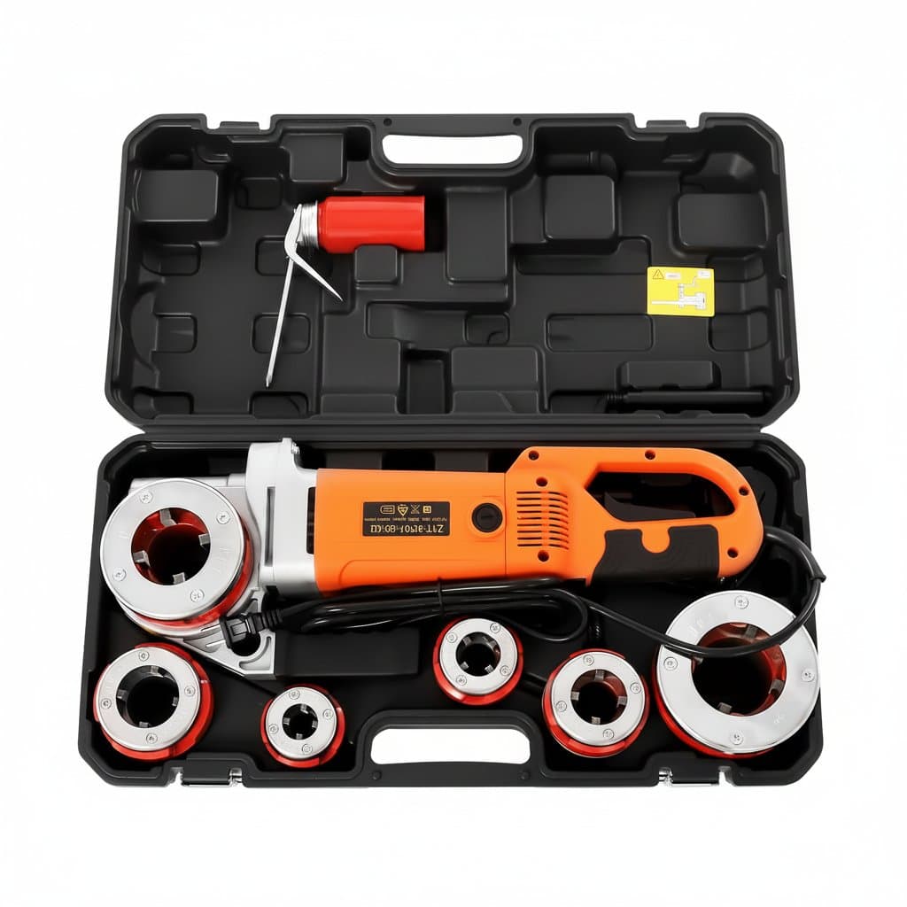Handheld Pipe Threading Machine | 2300W Industrial Power | 6-Die Kit for Galvanized Iron