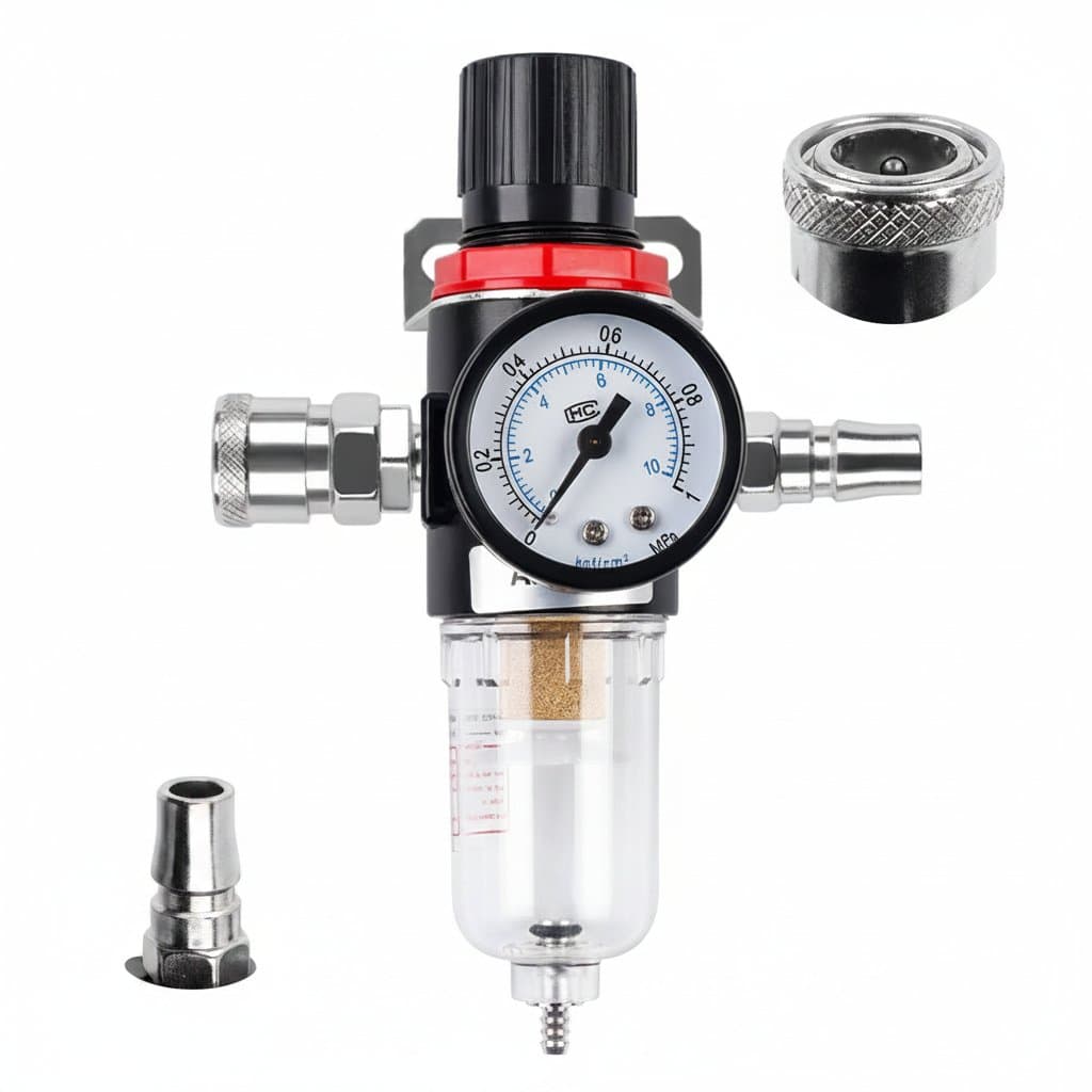 1/4 Pneumatic Filter & Regulator | Oil-Water Separator for Air Compressors & Tools - Image 1