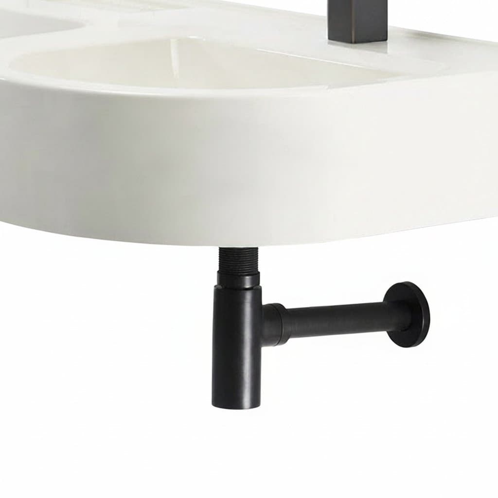 Black Bottle Trap, a sleek plumbing fixture for basins.