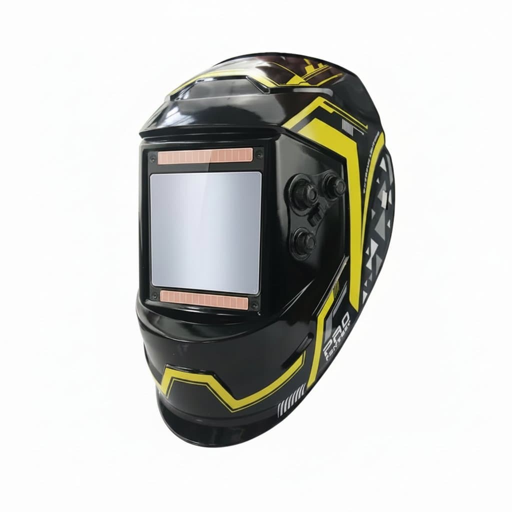 Big View Eara 4 Arc Sensor auto-darkening welding helmet with True Color lens for TIG, MIG, and grinding, featuring solar power.