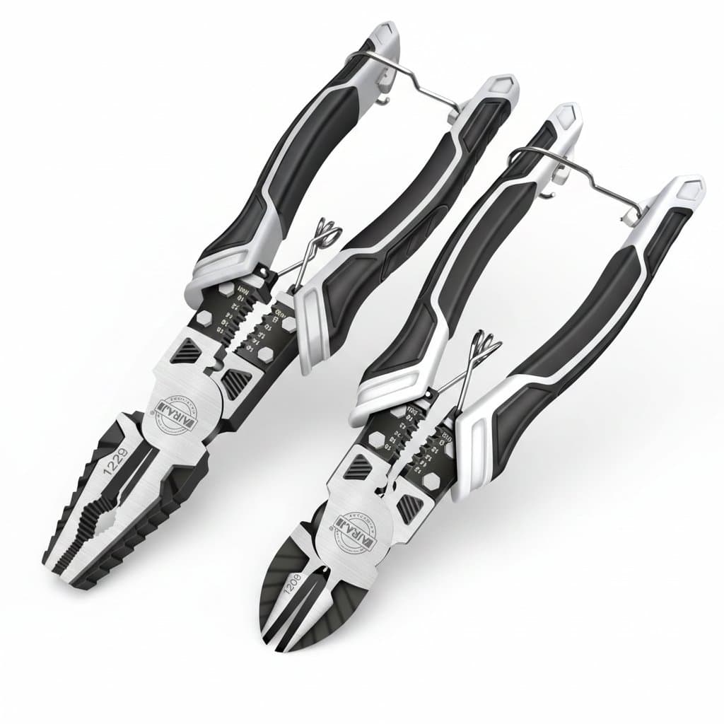 8-Inch Diagonal Pliers Set | Multi-Tool for Electrical & Precision Wire Work | 3-Piece Hardware Kit - Image 1