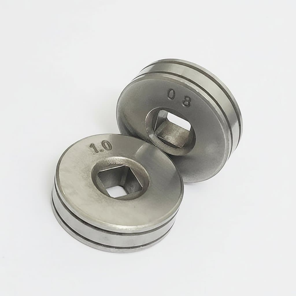 MIG Welder Drive Rollers | 2-Pack 0.8mm & 1.0mm Kit | 25mm Diameter for SSJ16 Wire Feed - Image 1