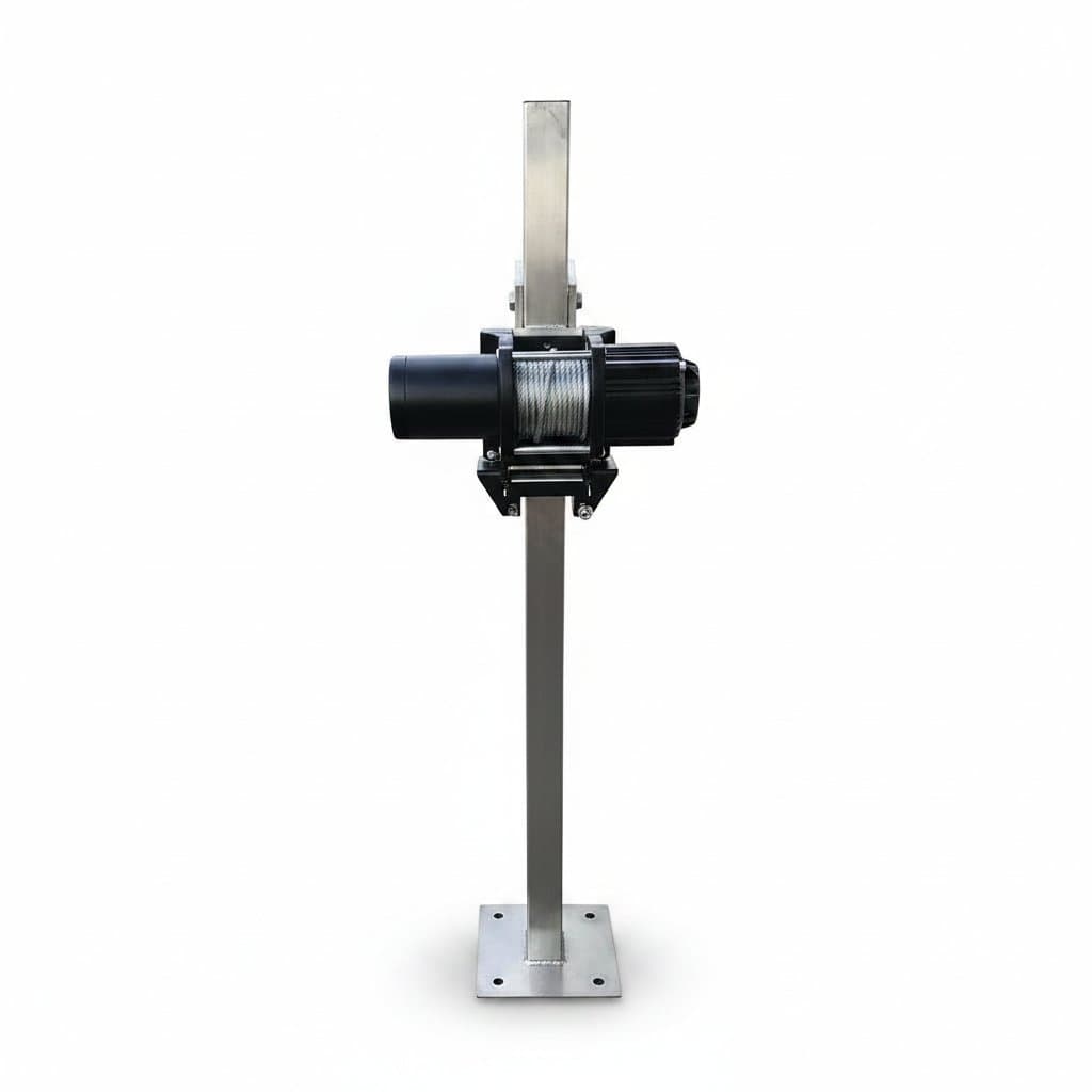 Stainless steel marine davit crane for wharf boat pickup, featuring anti-corrosive and rust-proof construction for durable material handling.