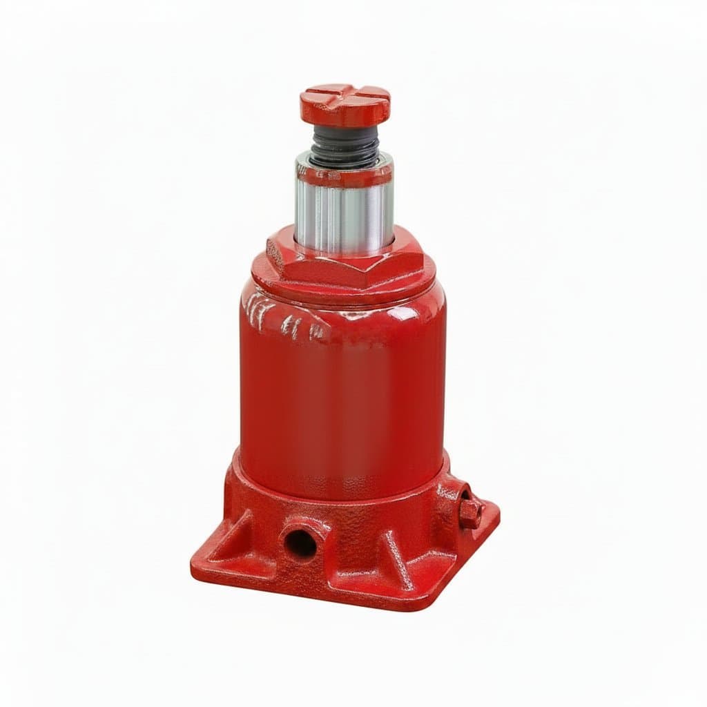 Professional 10 to 50 ton hydraulic jack for automotive and industrial lifting, featuring a durable steel construction and portable handle.