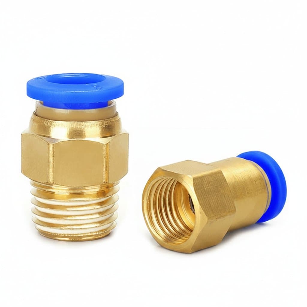 PC 14mm 16mm 1/4 3/8 3/4 inch thread quick disconnect pneumatic fittings and pipe connectors in assorted sizes