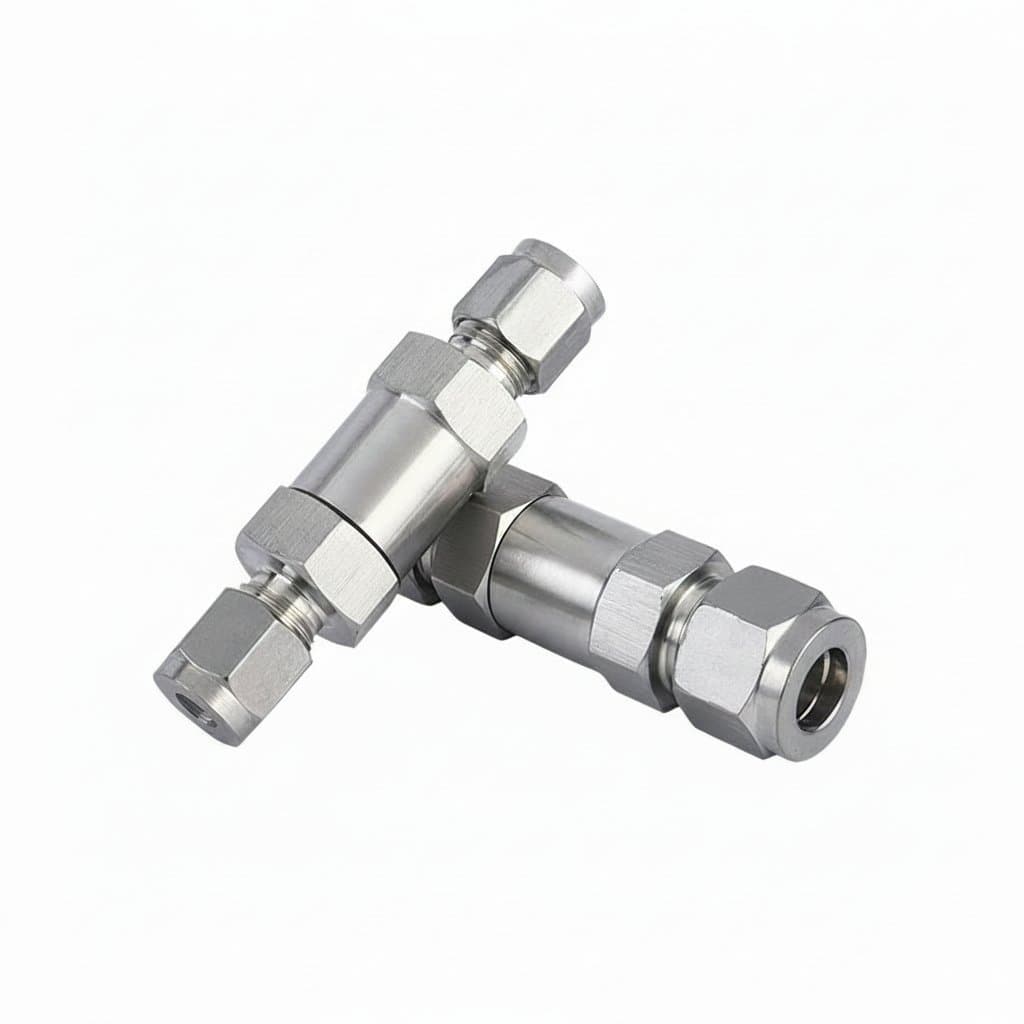 Stainless Steel Double Check Valve | 3-18mm OD Tube | Water & Gas Non-Return