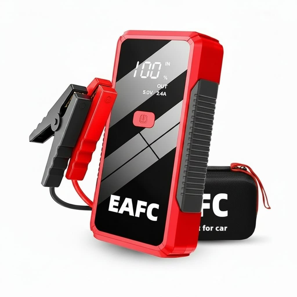 Portable 2000A high-power car battery jump starter, an essential tool for any vehicle and excellent jumper cables for car.
