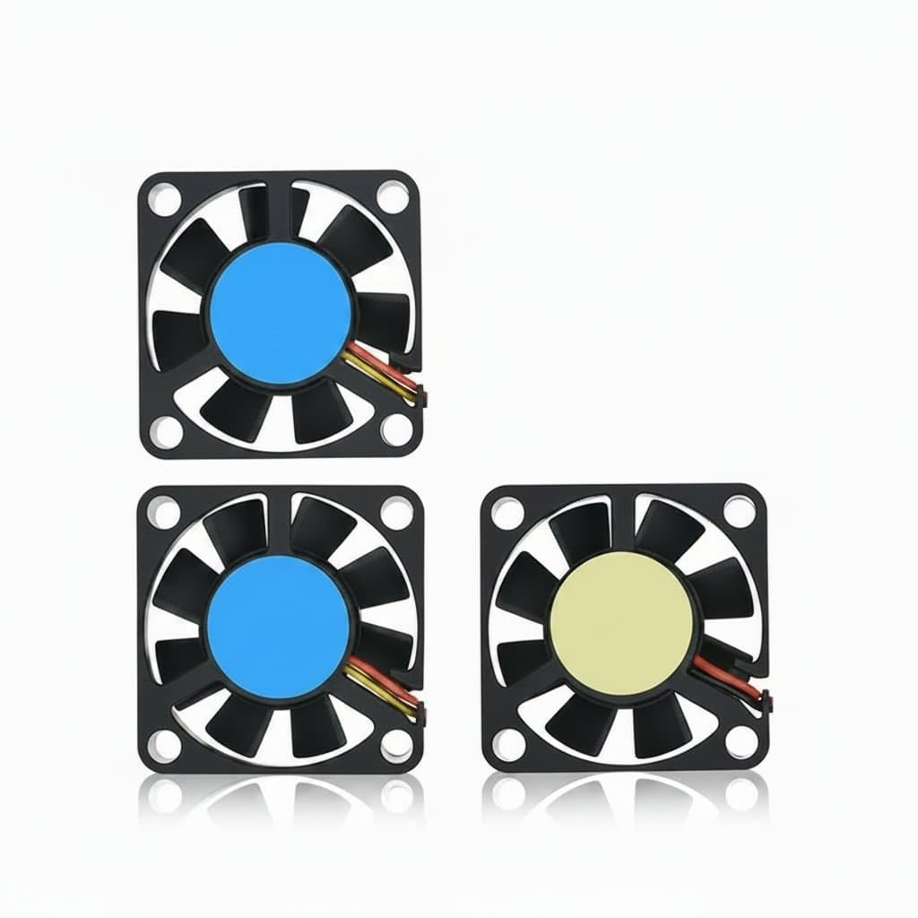 3010 30mm cooling fan for graphics cards, 3D printers, and Raspberry Pi, available in 5V, 12V, and 24V with a 2-pin connector.