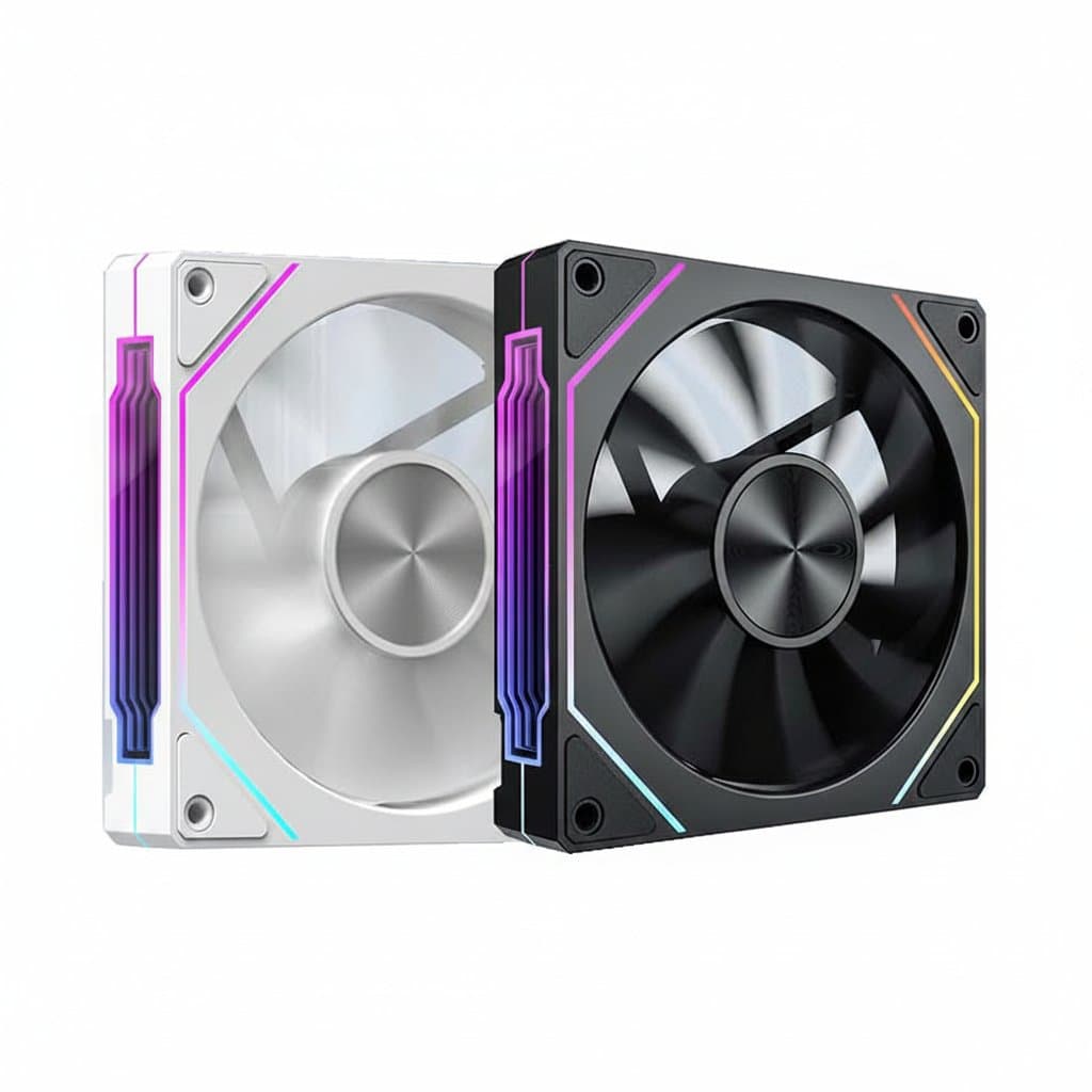 UPSIREN UF-2 PRISM 5 PRO 12CM ARGB PC case fan with dual airflow modes, featuring vibrant addressable RGB lighting and high static pressure for optimal cooling.