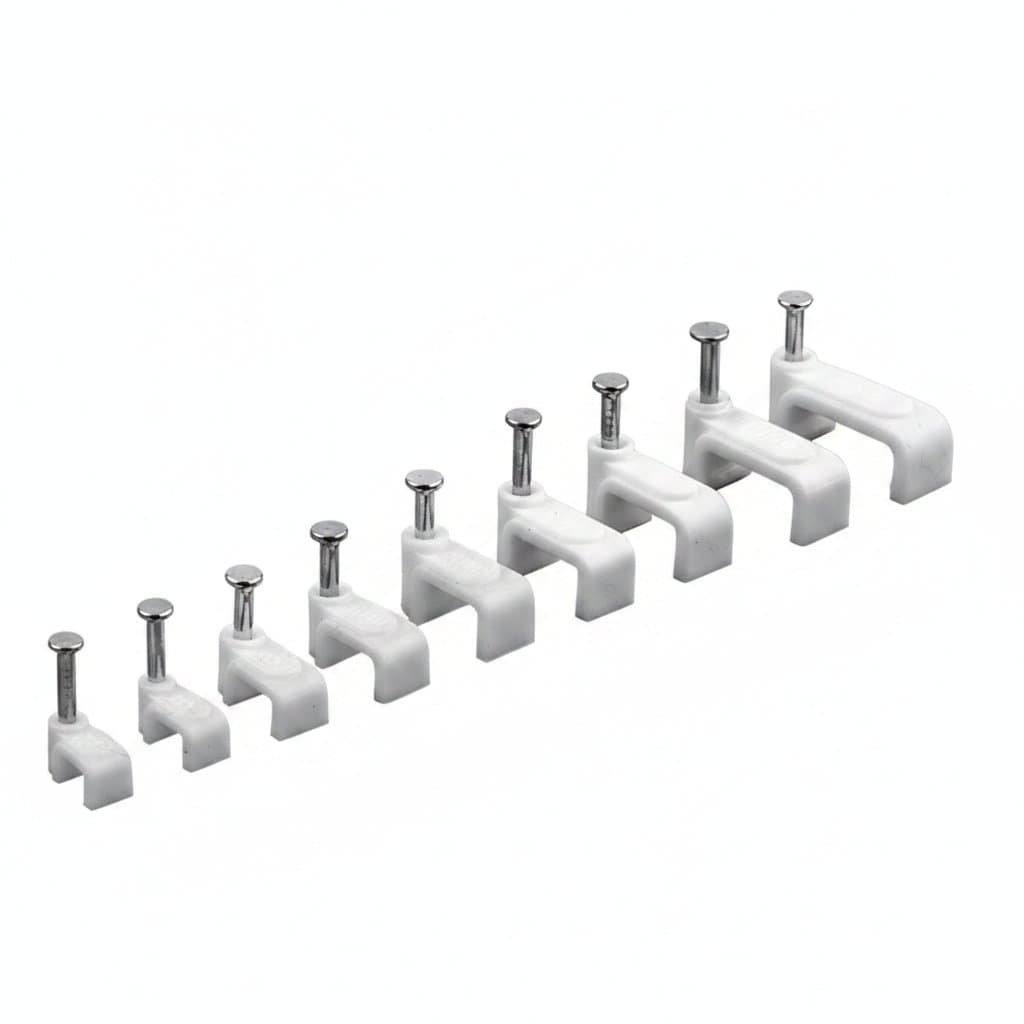 Cable Management Kit | 100-Piece Flat Wire Clips | 4mm to 14mm Cord Organizers