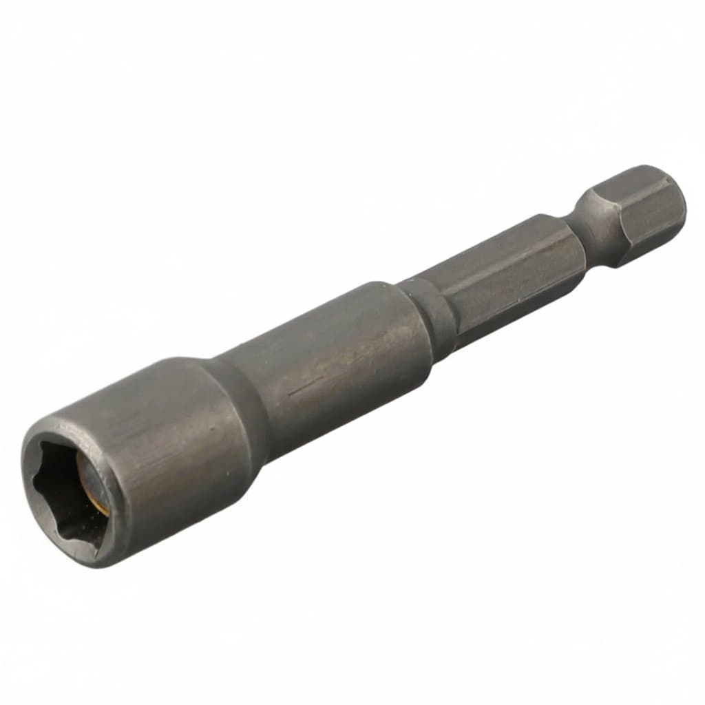 Set of 5 silver magnetic hex socket tech screw driver bits for roofing and cladding applications, 8mm size with nut setter functionality.