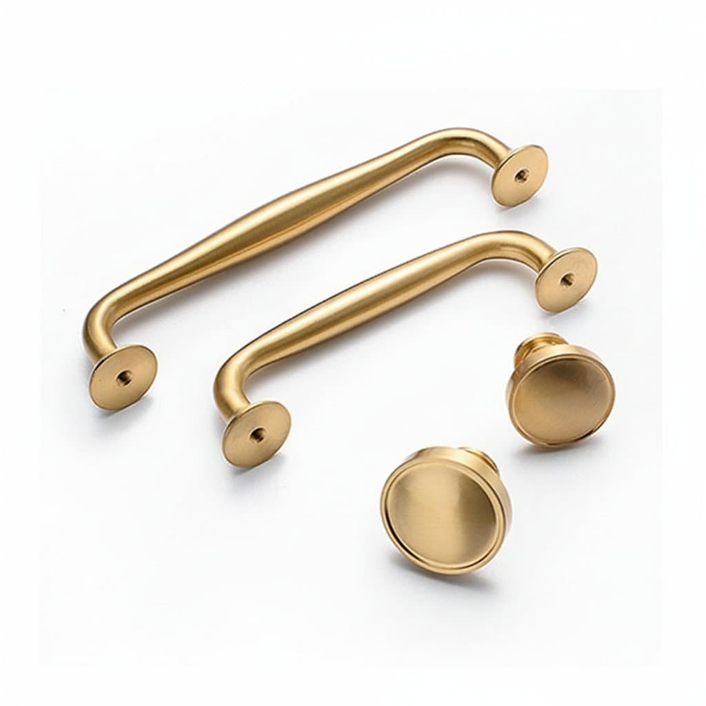 Solid Brass Cabinet Handles | Modern European Design | Gold Wardrobe & Drawer Pulls