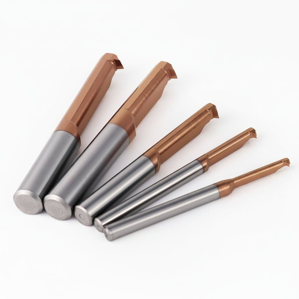 DMIX MIR coated carbide boring cutter for internal threading and small-hole copying on lathes, made from tungsten steel alloy.