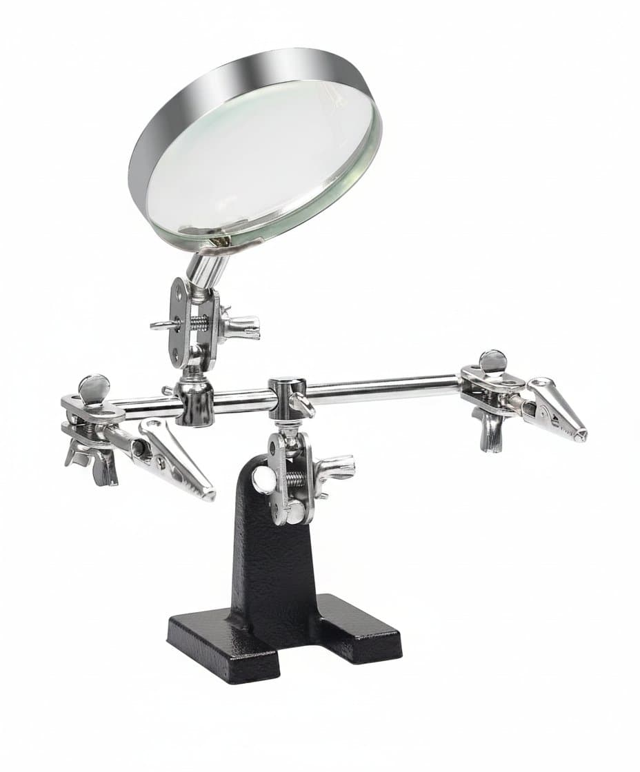 Soldering Station with 5X Magnifier | 360° Adjustable Third-Hand Tool & Alligator Clips - Image 1