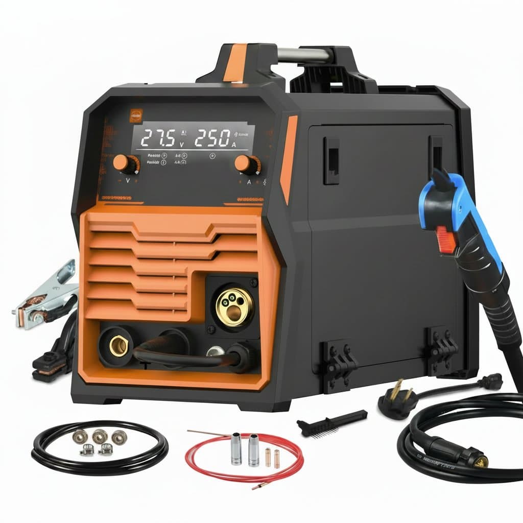 FEMEROL 6 In 1 Gas MIG Gasless Flux Core Stick Lift TIG Spot Welding Spool Gun Compatible Aluminum Welding Machine 110V/220V