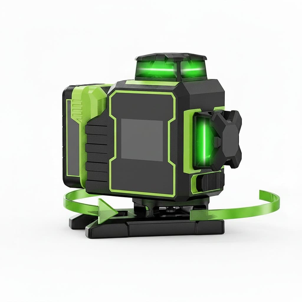 4D 16-Line Green Laser Level | Bluetooth Connectivity & Electric Rotating Base | Large LCD Screen
