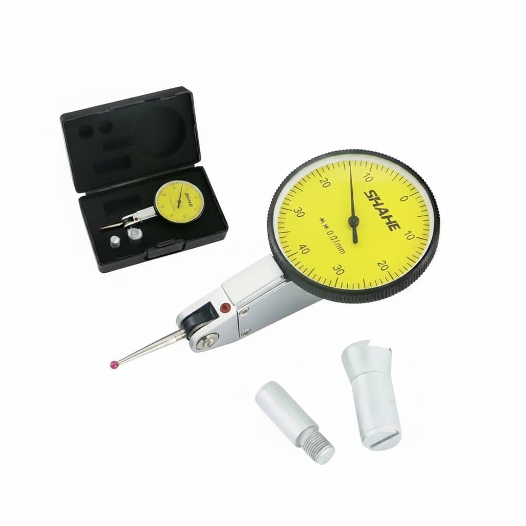 Metric Dial Test Indicator | Vertical Style with Red Jewel | 0.01mm Resolution