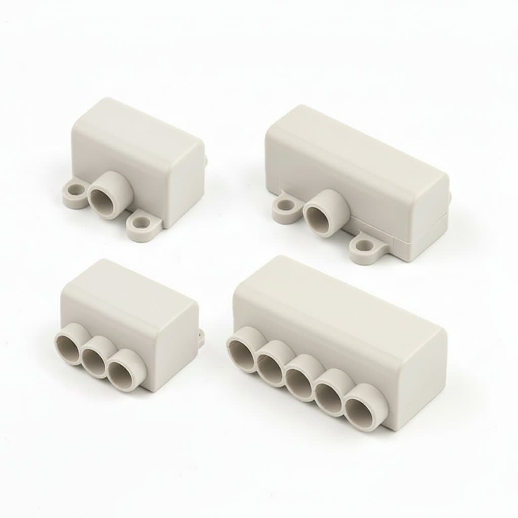 5PCS High Power Splitter Quick Wire Connector Terminal Block for secure electrical cable connections in junction boxes.