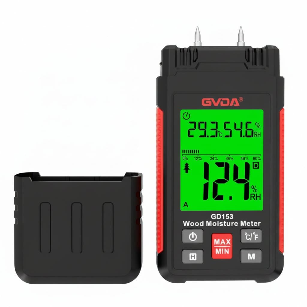 Digital Wood Moisture Meter | Concrete & Brick Humidity Tester | LCD Display
