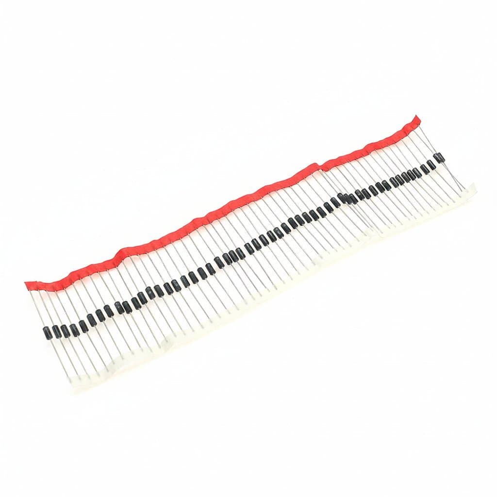 P6KE series TVS diode array for surge protection, 50 pieces from 6.8A to 220A in DO-201AD package for computer electronics.