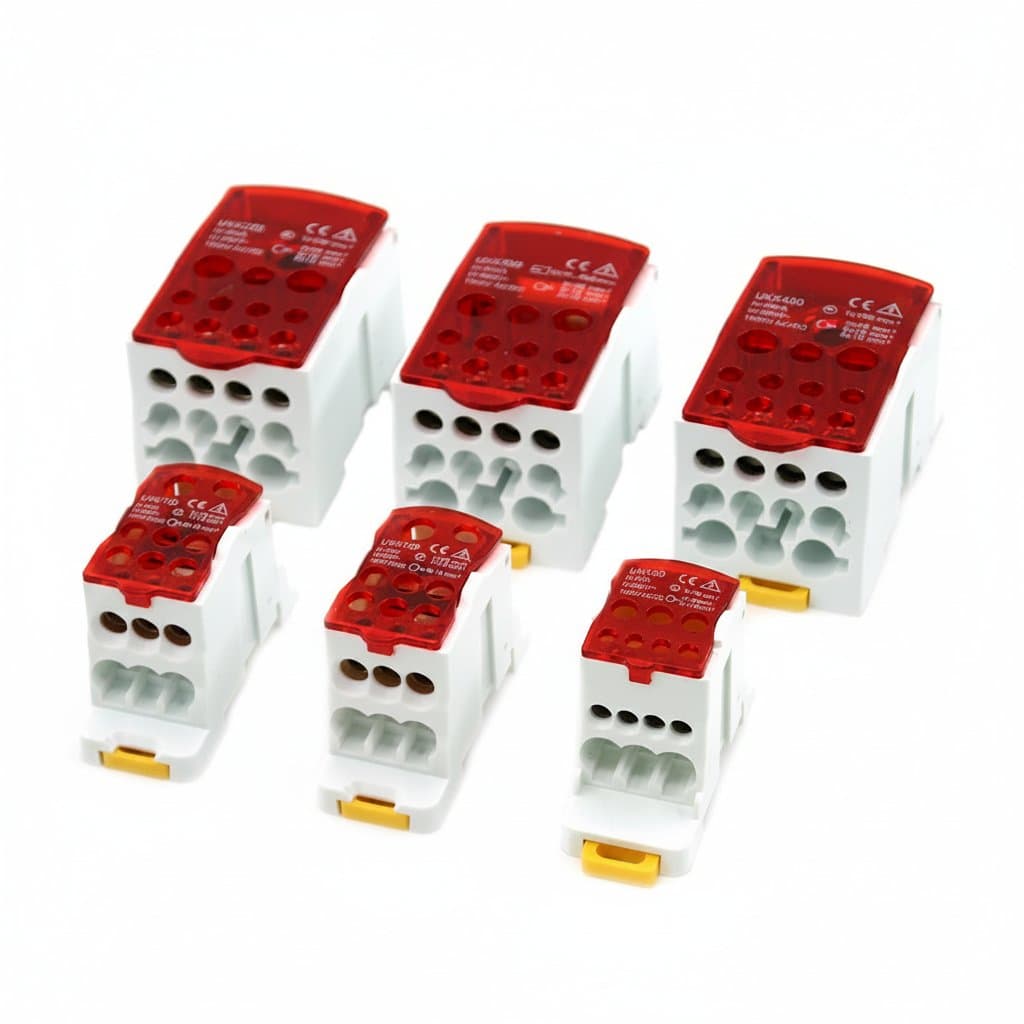 UKK 80A to 500A Din Rail Terminal Block, a heavy-duty unipolar junction branch line box for electrical distribution and organization.