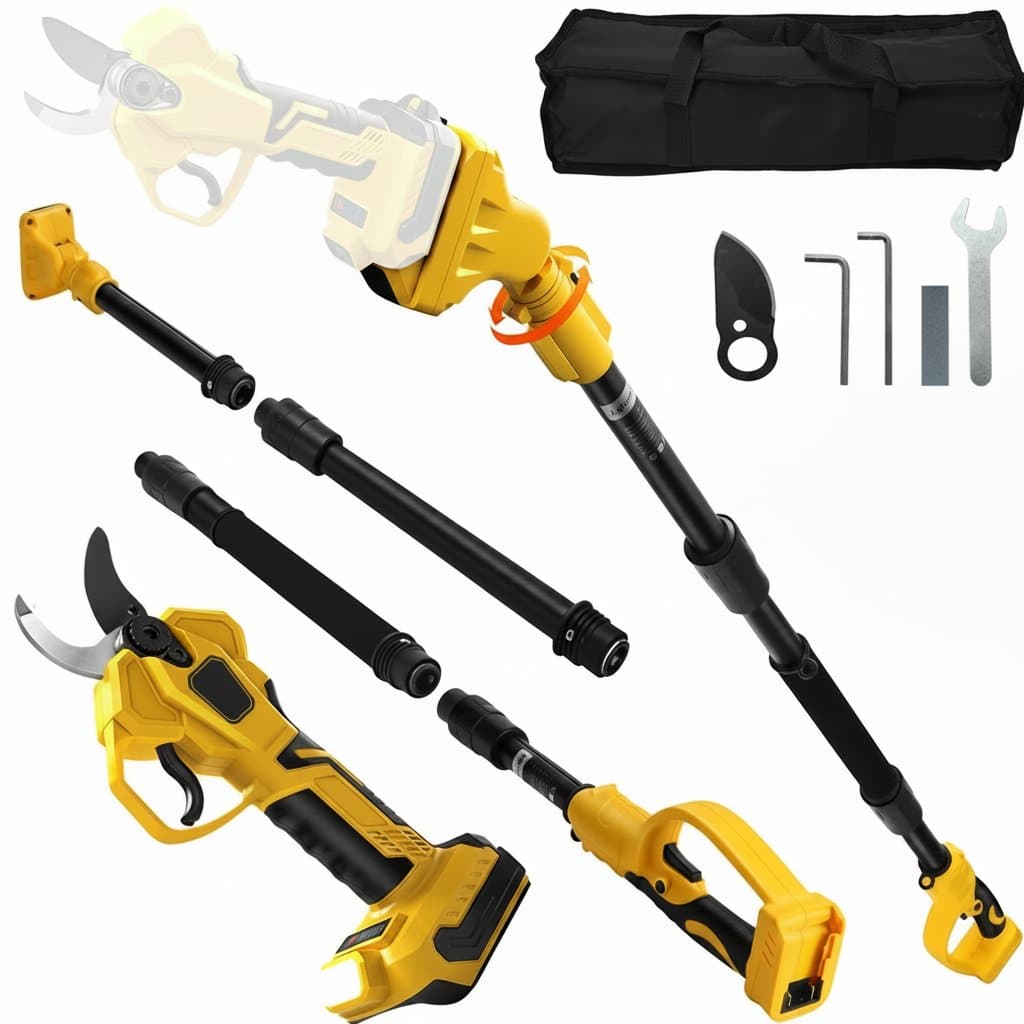 Cordless Pole Secateurs, a long-reach pruning tool.
