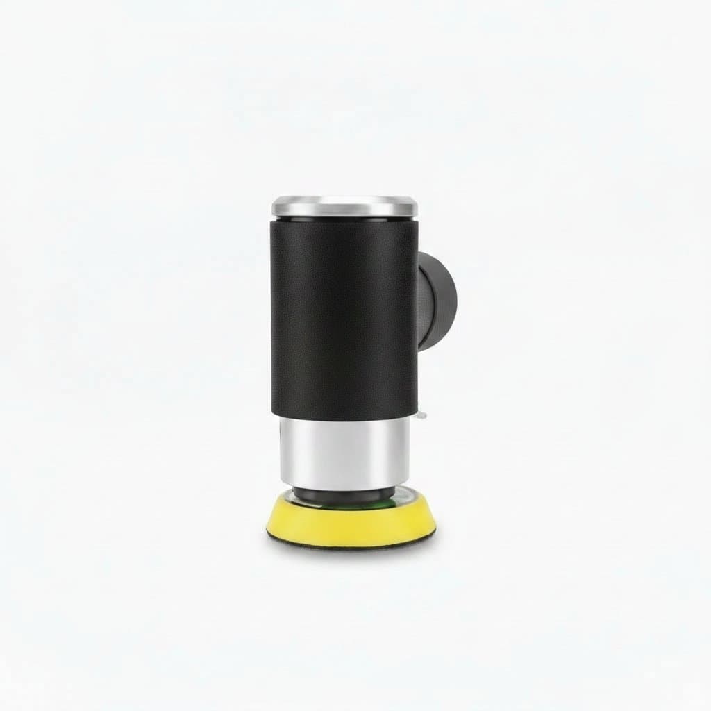 3 Inch Pneumatic Palm Sander, a compact air orbital sander and polisher for automotive detailing and fine woodworking.