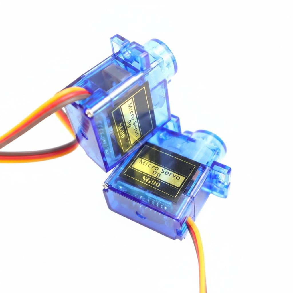 SG90 9g micro servo motor available in 90-180 or 360-degree rotation for RC robots, helicopters, airplanes, and mini cars.