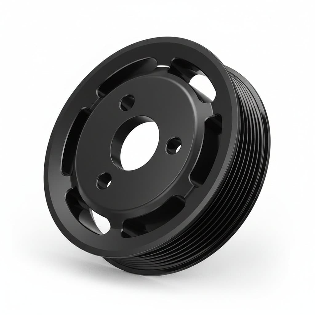 A BEVINSEE heavy-duty power steering pulley for BMW N54 E90 E91 E92 E93 335i models.