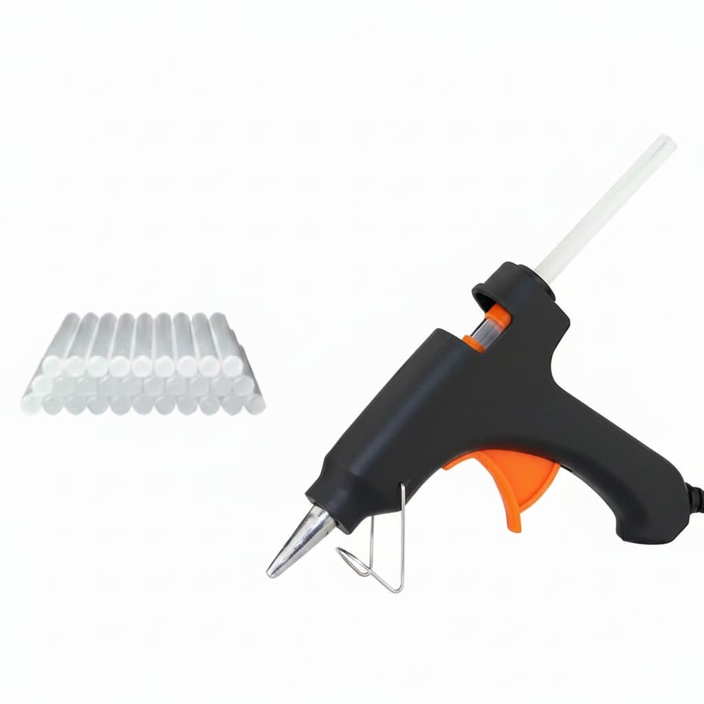 70W hot melt glue gun with 7mm transparent glue sticks, a mini electric heat tool for home repairs and crafts.