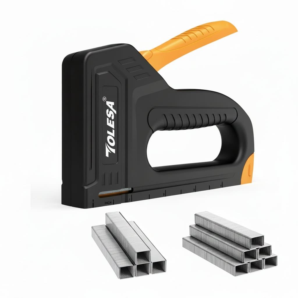 Upholstery Staple Gun | Light Duty for Wood & Fabric Crafts | Includes 1200 Staples