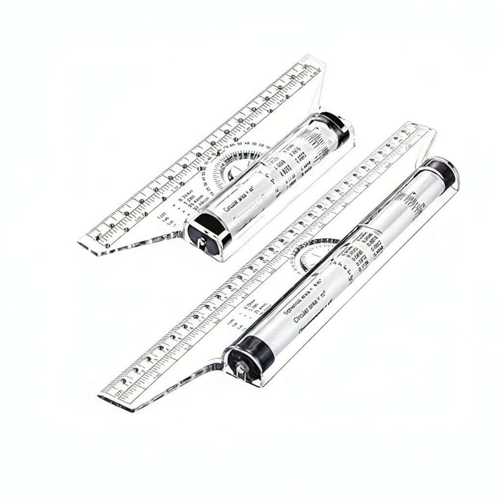 2-piece set of multi-functional plastic drawing roller rulers for precise parallel lines and measurement in drafting, school, and office use.