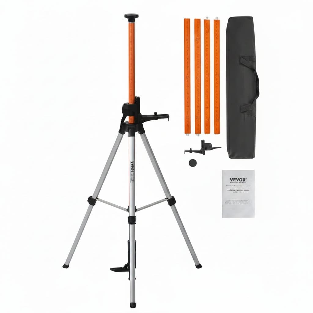 Compact laser level tripod with a universal 1/4-inch thread mount, designed for stability and easy height adjustment.