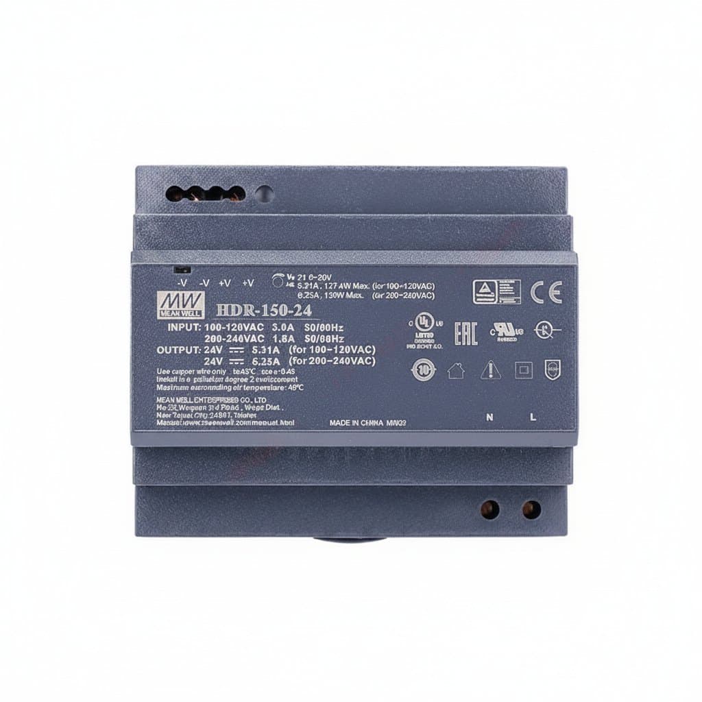 Well DIN Rail Power Supply | 5V 12V 24V DC | HDR Series for LED & Industrial Control