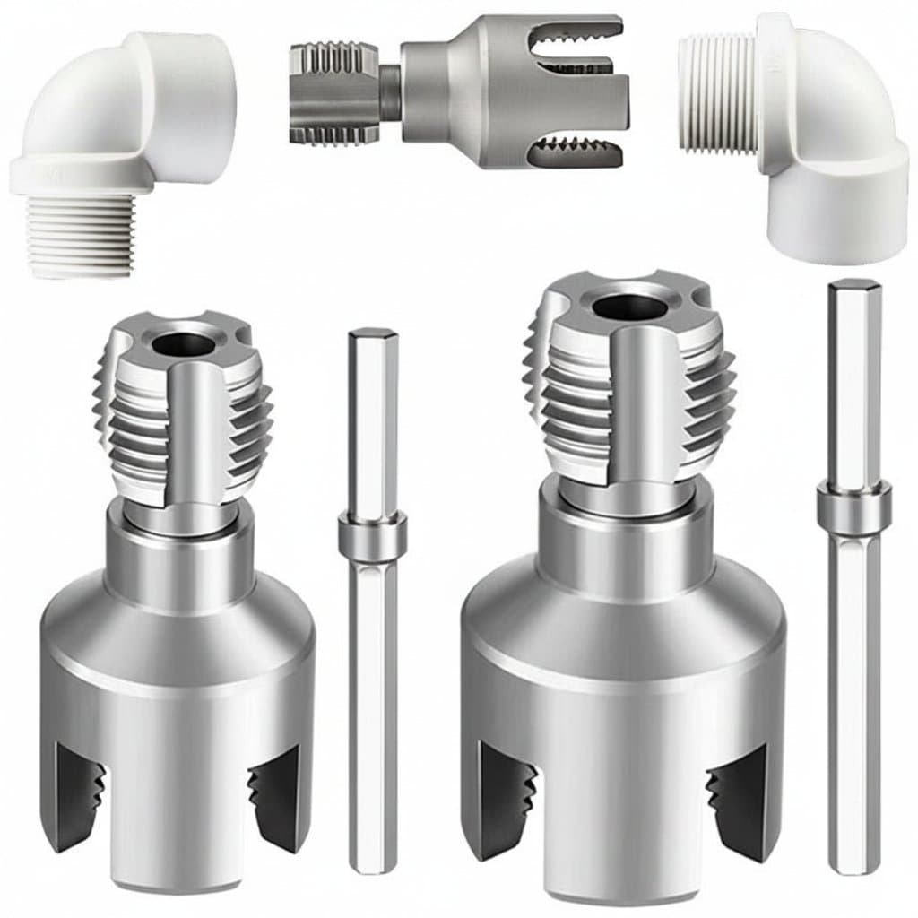 Pipe Thread Cutting Tool Integrated Internal & External Pipe Threading Tool Electric Drill Compatible PVC Pipe Threader Kit - Image 1