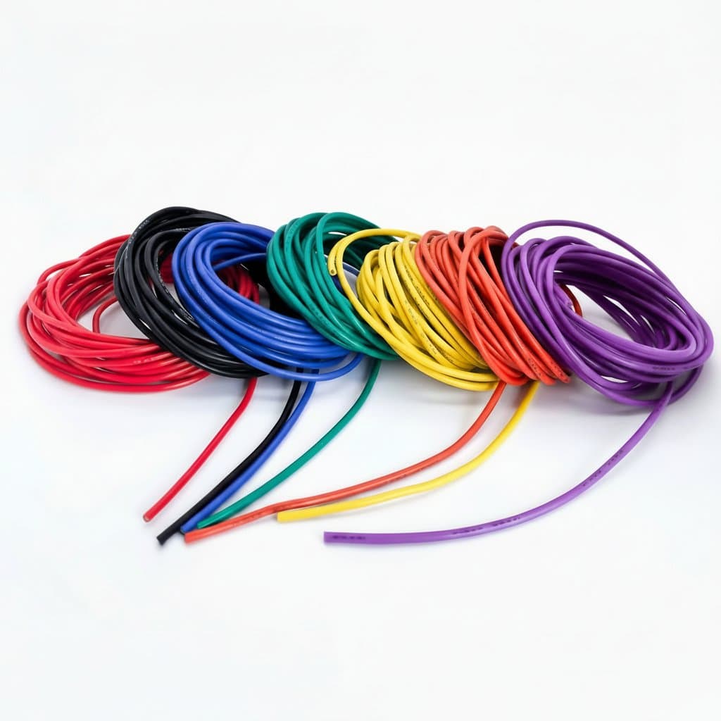 Soft and flexible silicone insulated electrical wire in multiple AWG sizes, featuring high-temperature resistant tin-coated copper conductors.