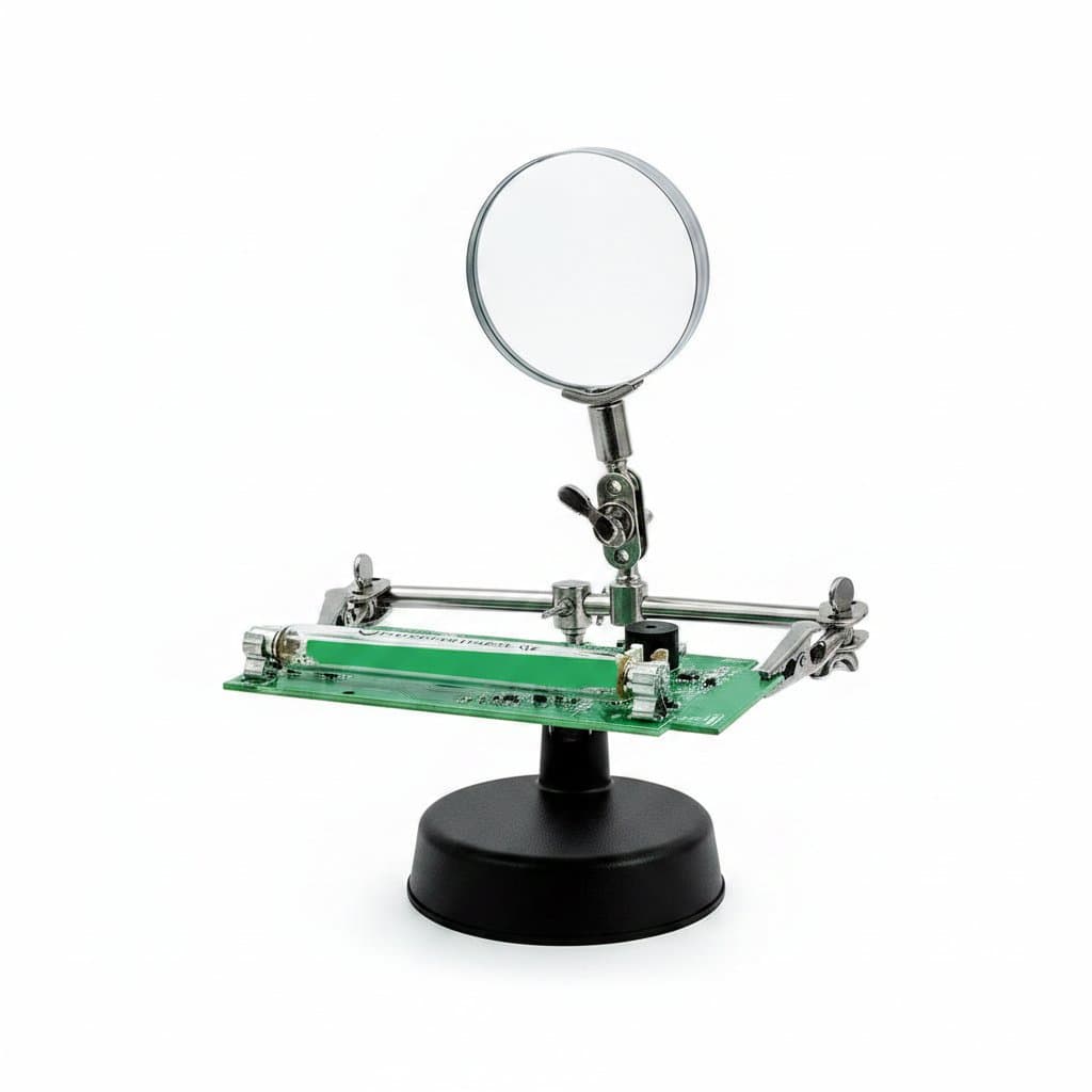 Soldering Helping Hand | Magnifier & Alligator Clips | 5X Magnification - Professional Grade Tool
