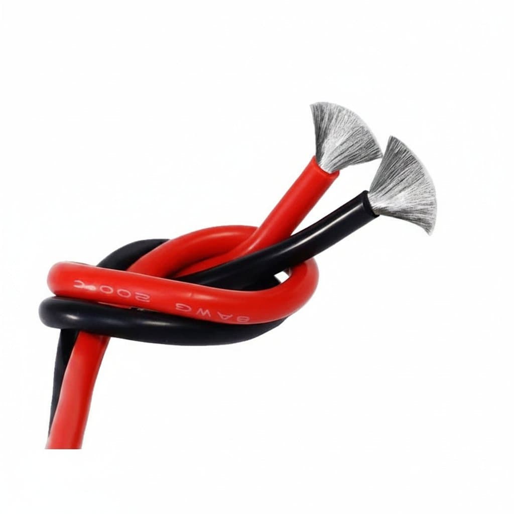 Super Soft Silicone Wire in red and black, available in 8 to 28 AWG sizes, for car battery and home appliance electrical projects.