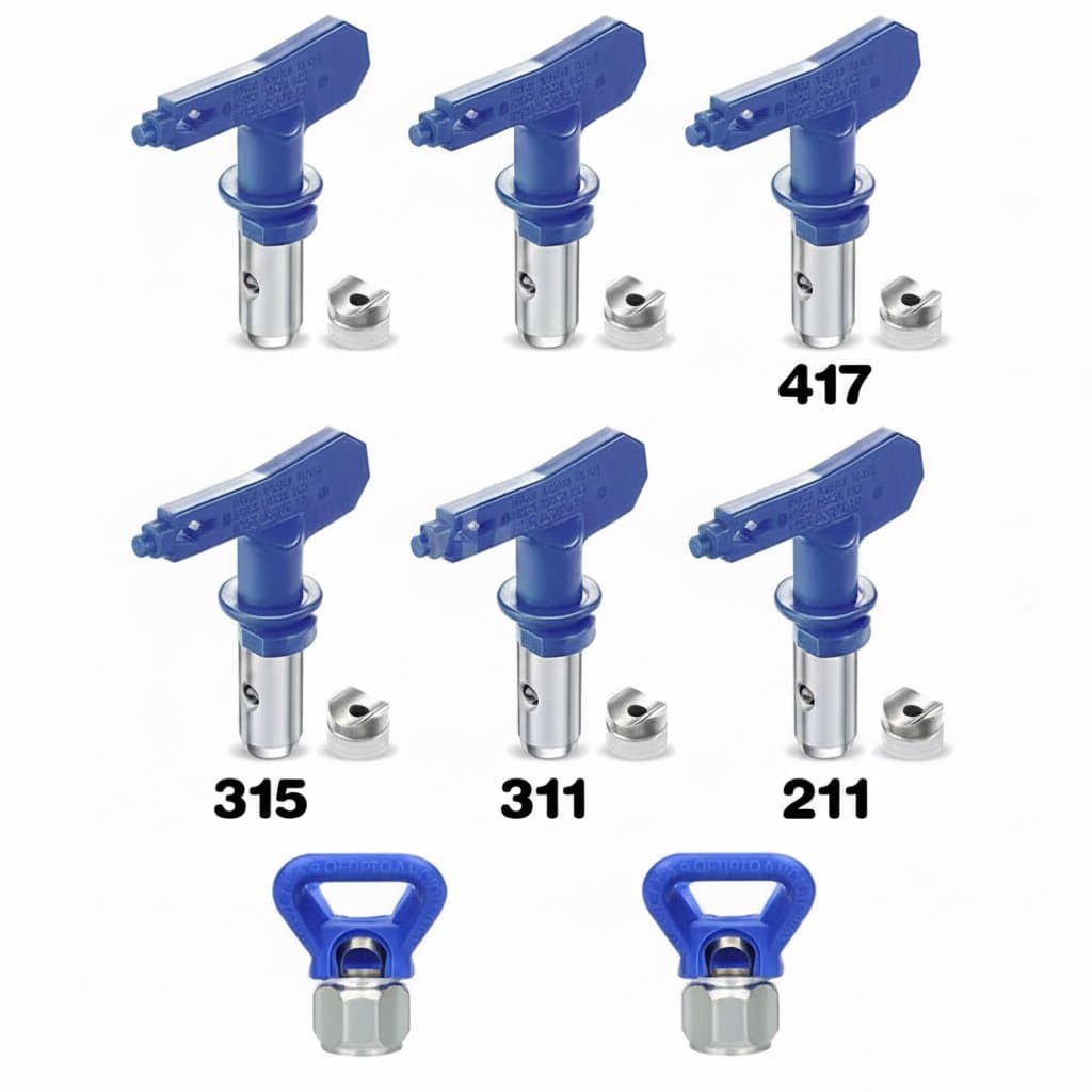 Spray Gun Nozzle Tips | 211-623 Sizes for Fine Finish & Seal | Home Garden Paint Sprayer Replacement