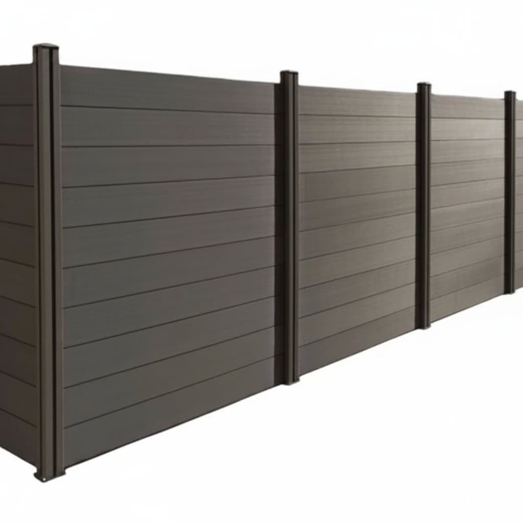 Aluminium Fence Slat Spike for Fence Post, dark grey, on a white background.