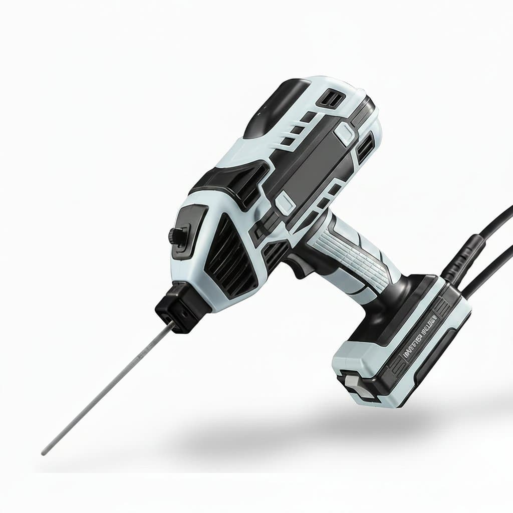 Compact handheld electric welder with inverter technology, a portable tool for versatile DIY and professional welding projects.