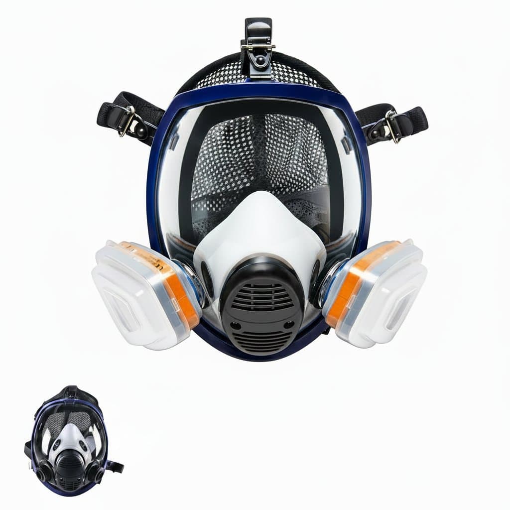 6800 Respirator full face mask for anti-gas and anti-dust protection, ideal for painting, woodworking, and construction safety.