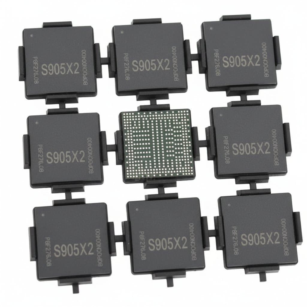 A single S905X3, S905X2, or S905X LCD panel controller IC chip in BGA packaging, new and ready for soldering.