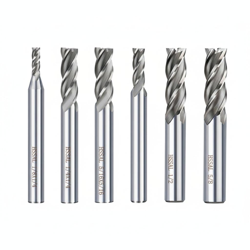 Milling Cutter Set | 4 Flute End Mills 1/16-5/8 | CNC Router Bits for Metal