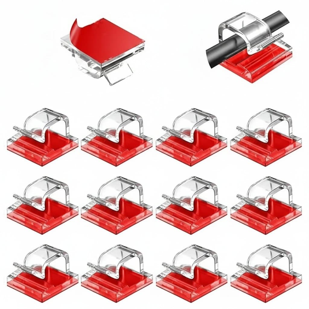Cable Management Kit | Cord Organizer Clips for Home, Office & Car