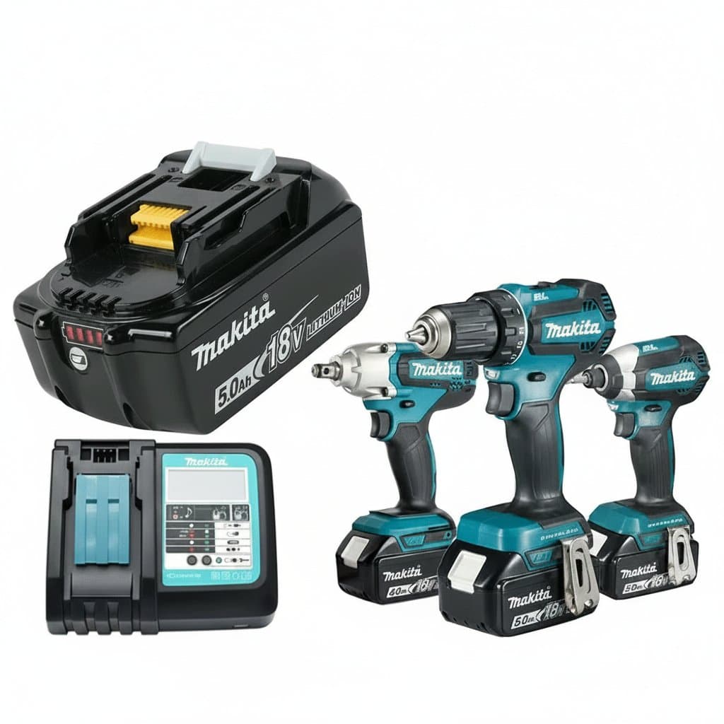 100% Original Makita 18V 5.0Ah 6.0Ah 9.0Ah Rechargeable Battery ,For Makita Power Tools Battery+charger+electric drill