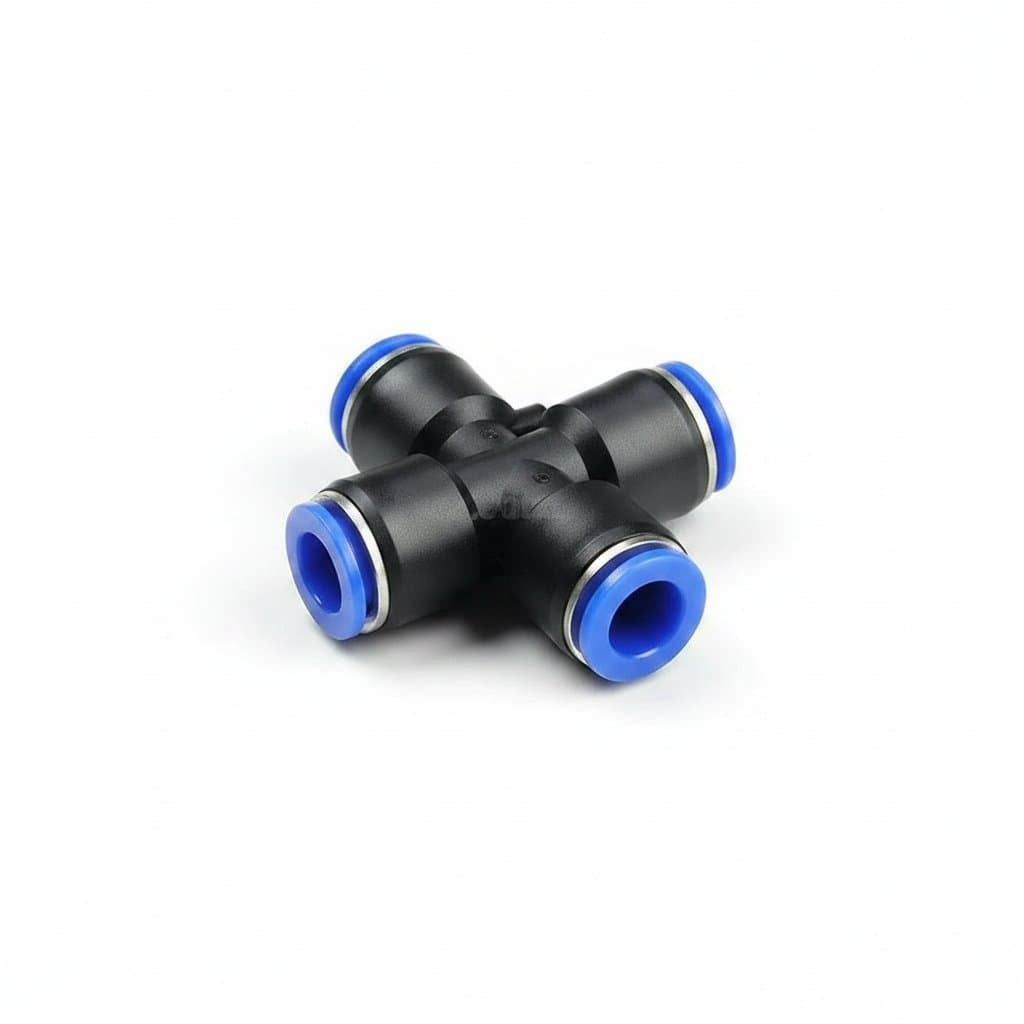 PY/PU/PV/PE Series pneumatic quick push-to-connect fittings for 4mm to 16mm OD air hose, set of 50 pieces for industrial automation.